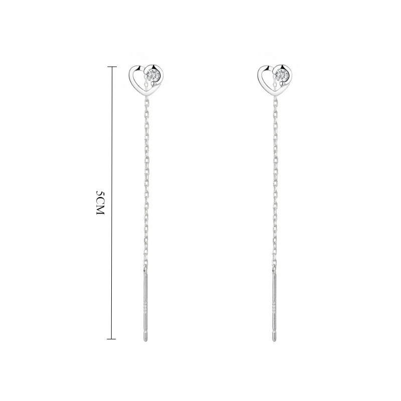 

PONYKISS Tibetan Silver Mini Zircon Hollow Heart Tassel Drop Earringd for Women Minimalist Cute Fashion Jewelry Accessories