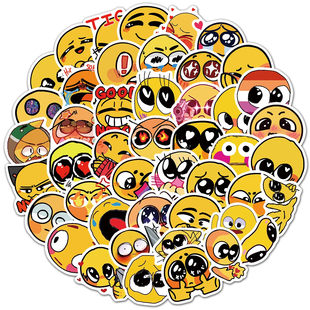 10/30/50/100 nette Lächelnde Gesichter Cartoon Graffiti Aufkleber Kawaii Kreative Lustige Aufkleber Laptop Diy Auto Pvc Aufkleber dekor Aufkleber