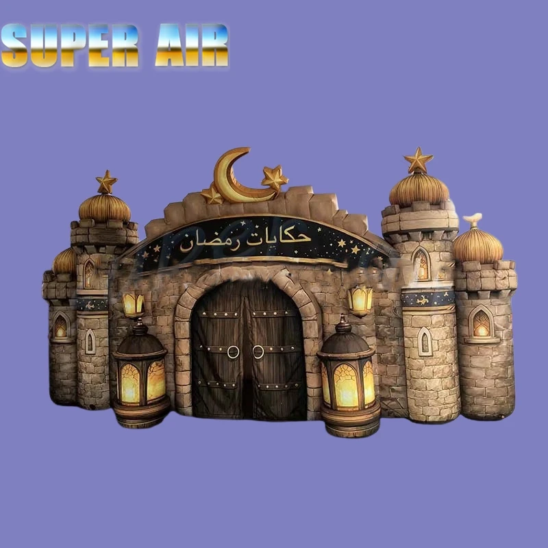 Giant Inflatable Mosque Arch, Ramadan Islamic Castle Entrance for Eid al-Fitr & Muslim Events