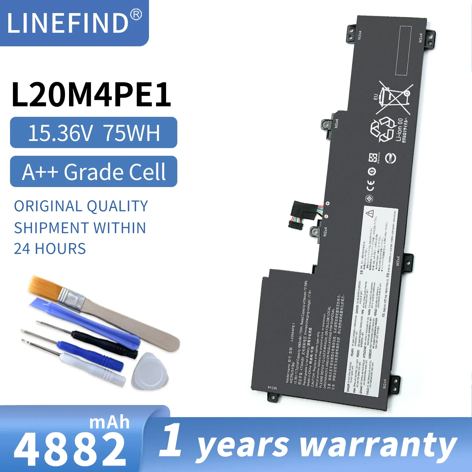 

L20M4PE1 L20C4PE1 L20L4PE1 Laptop Battery For Lenovo IdeaPad 5 Pro-16ACH6 Pro-16IHU6 Creator 5-16ACH6 15.36V 75WH