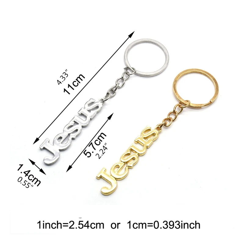 Prayer Christian Religion for Key Ring Holder Jesus Letters Metal Keychain Pendant Bag Jewelry Purse Accessories for Men