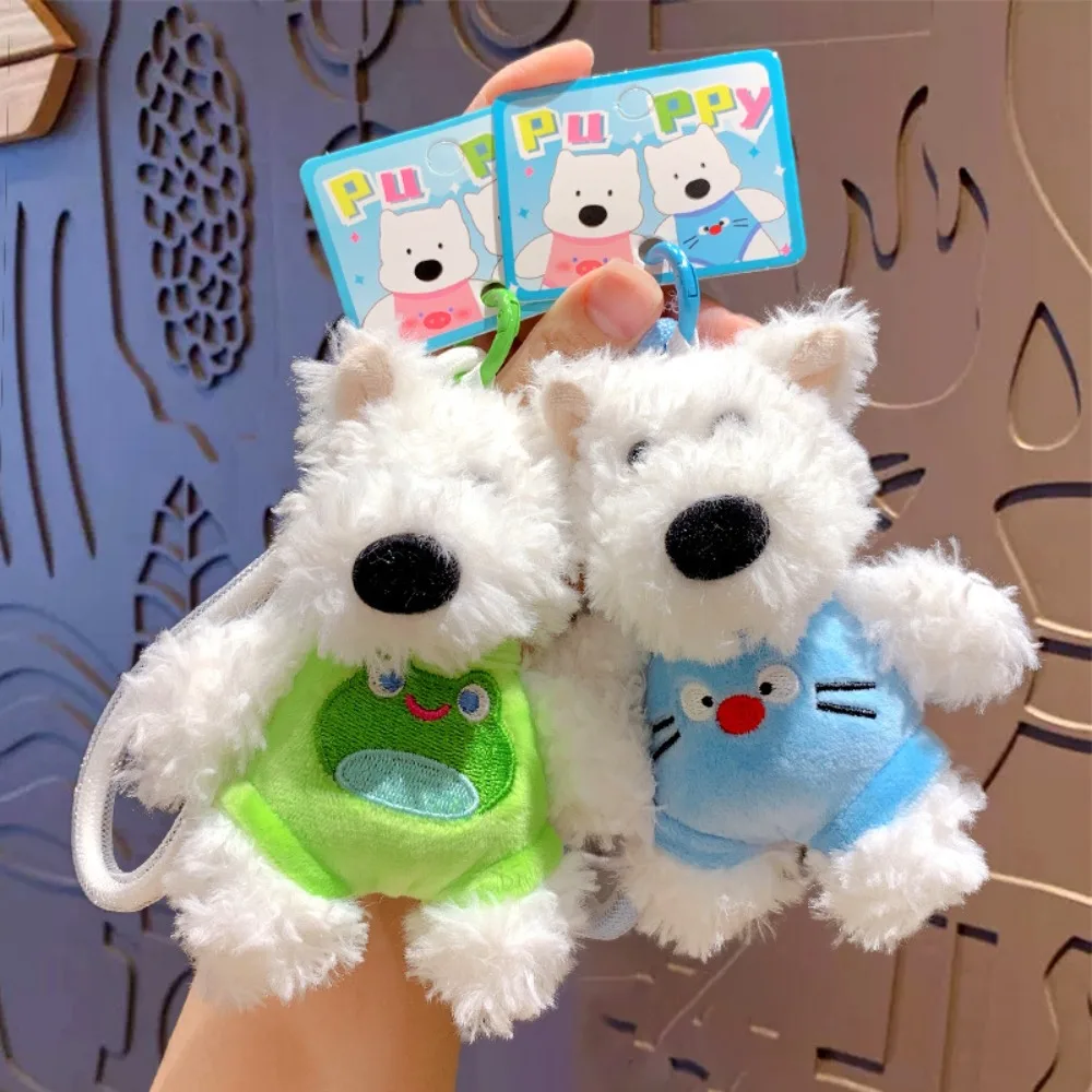 

Fluffy Puppy Plush Keychain White Cartoon Animals Stuffed Dog Keyrings Creative Kawaii Small Dog Doll Plush Keychain