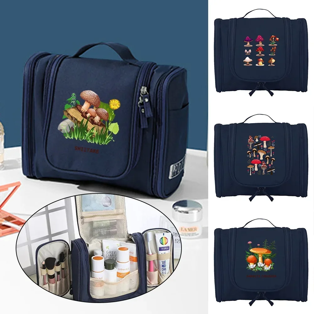 Washing Toiletry Kits Storage Bags Unisex Cosmetic Bag Hanging Travel Organizer Bag Mushroom Pattern Women Travel Makeup Bag