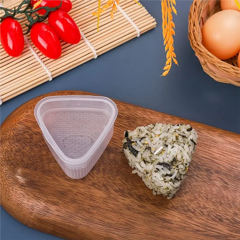 BMBY-Clear Plastic For Kids And Adults Rice Ball Mold 50Pcs, Triangle Onigiri Rice Ball Maker Mold, Bento Lunch Sushi Molds
