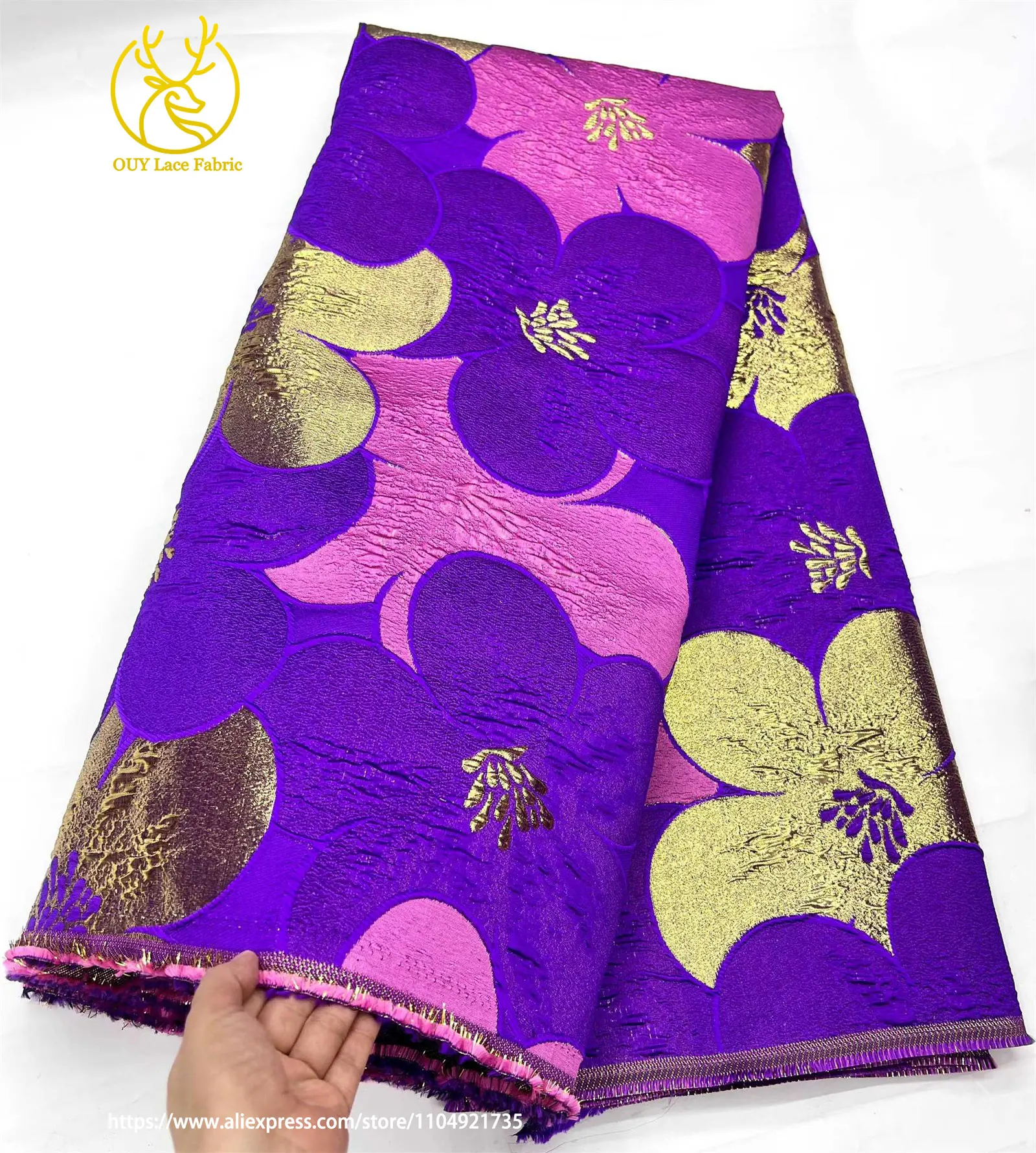 2026 Bestseller Afrikanischer Jacquard-Spitzenstoff 5 Yards Hochwertige Modische Französische Nigerianische Damenkleidung Nähstoffe – Detail 9