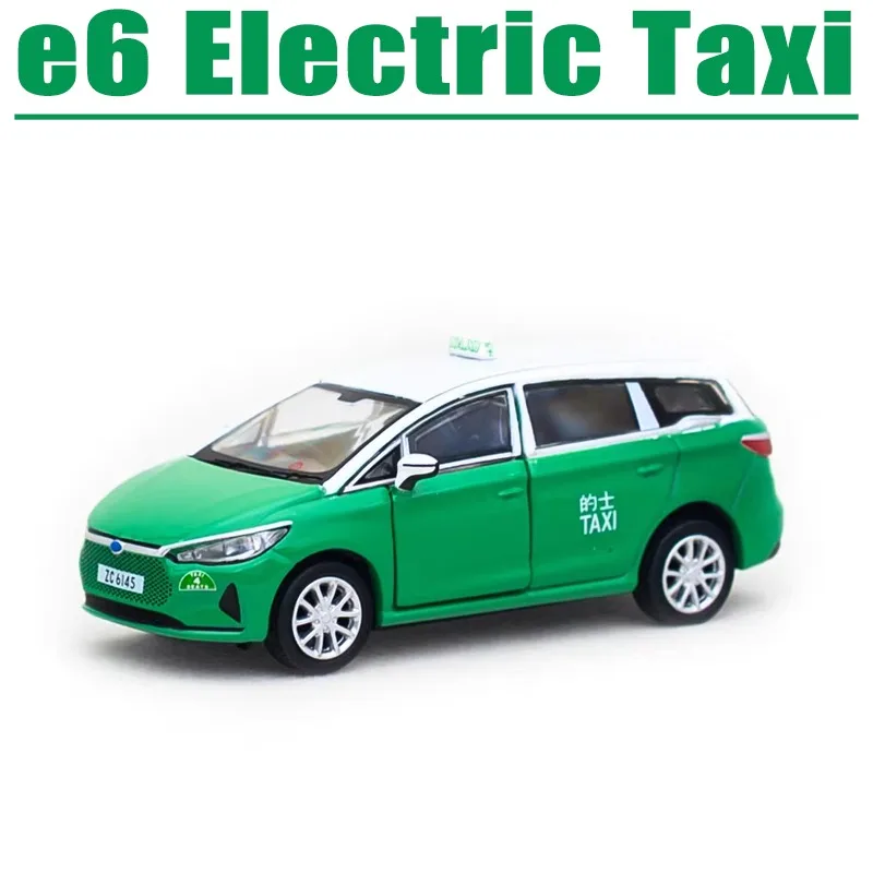 Tiny 1/64 E6 Electric Taxi Alloy Toy Motor Vehicle Diecast Metal Model Gifts