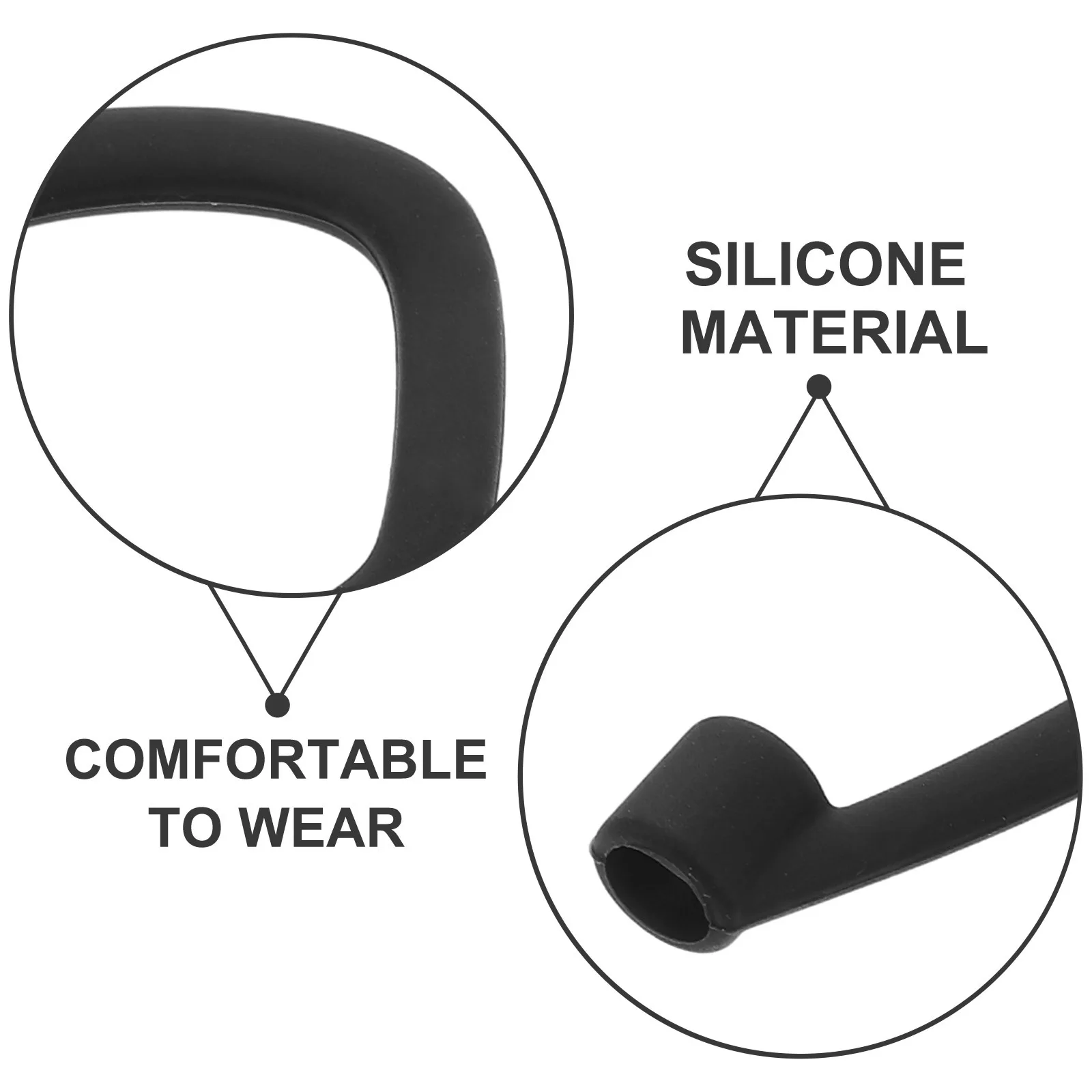 1Pair Silicone Ear Hooks for Earbuds Anti Slip Secure Fit Replacement Accessories for Running Jogging Cycling Gym Workout