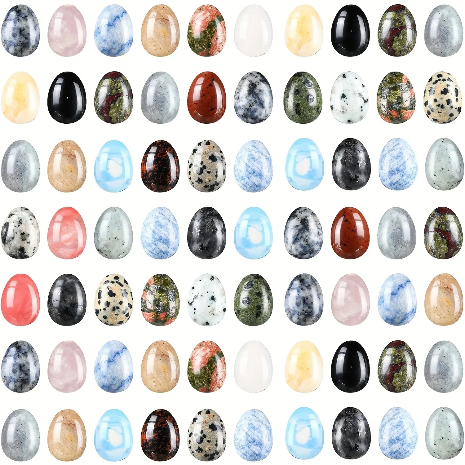 10/20/30 PCS Crystal Egg Stones, Polished Natural Crystal Egg Stones Chakra Balancing, Desktop Ornaments, Aquarium Decor