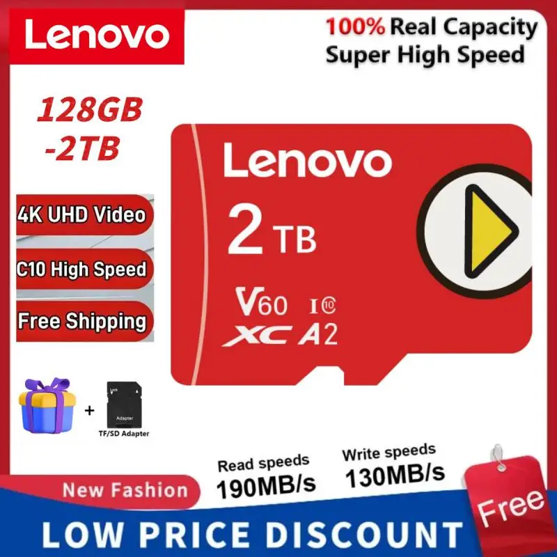 

Lenovo флэш-карта памяти, класс 10, 512 ГБ, 128 ГБ, 1 ТБ