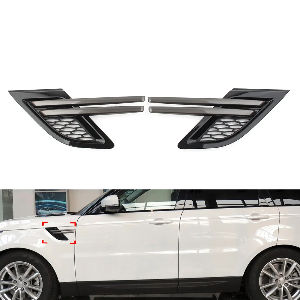 Car Front Fender Air Vents Grill Black W/Gray Trim For Land Rover Range Rover Sport 2014-2017 LR106237 LR106236 Left/Right 1Pcs