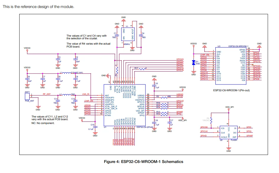 10 Stück/1 Stück ESP32-C6-WROOM-1 1U N16 N8 N4 ESP32C6 ESP32-C6-MINI-1-H4 H8 2,4G Wi-Fi 6 Ble 5 WLAN-Modul Zigbee 3.0 Thread – Detail 36