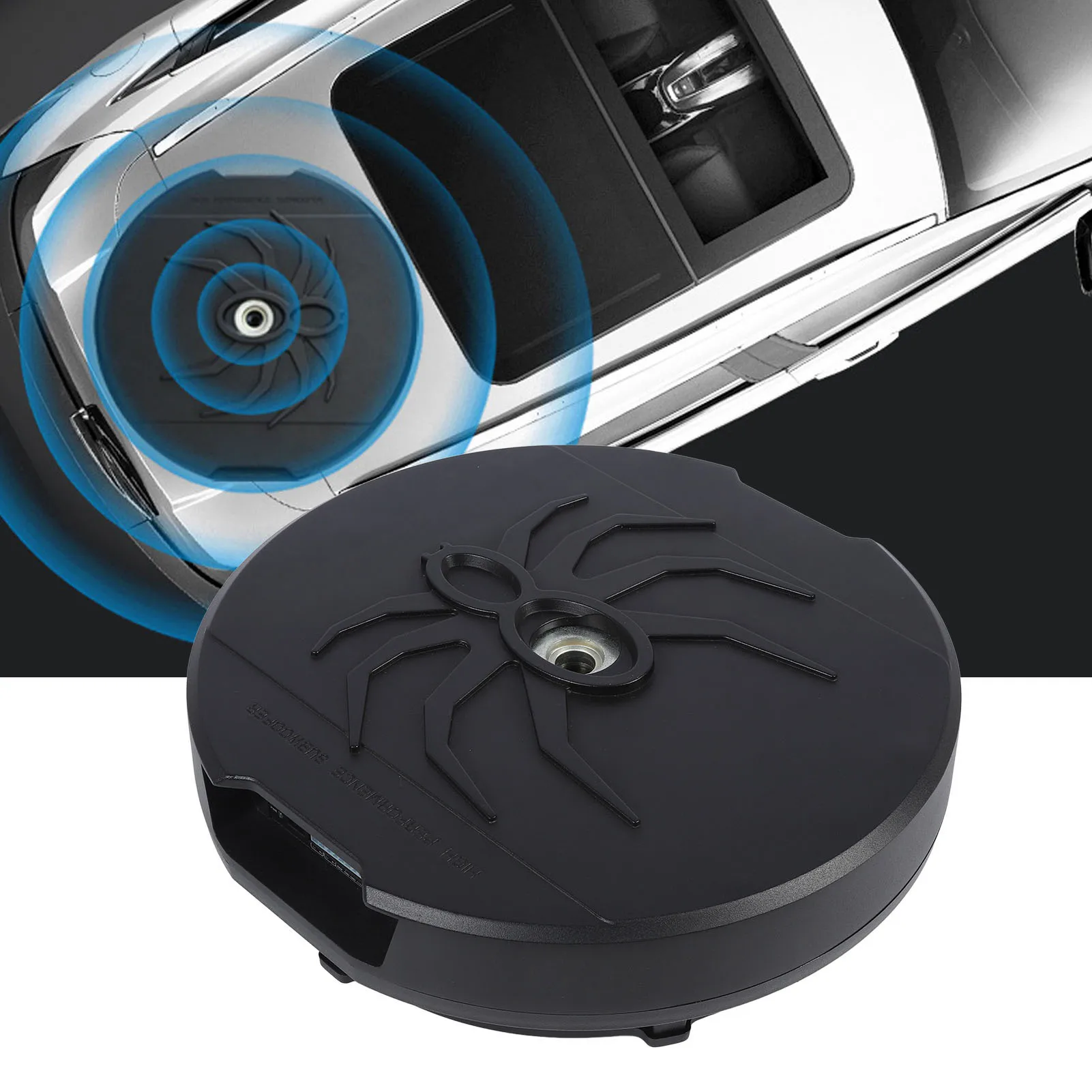 12in Active Spare Tire Subwoofer 400W RMS 4 Ohm Remote Control Premium Bass Powered Spare Tire Subwoofer for Vehicle 12V