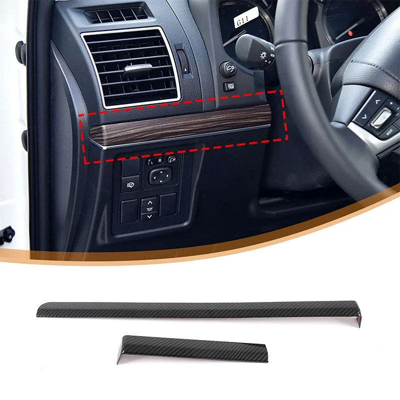 

For Toyota Land Cruiser Prado 2018 ABS Carbon Fiber Car Central Control Decorative Strips Sticker Car Interior Accessories LHD