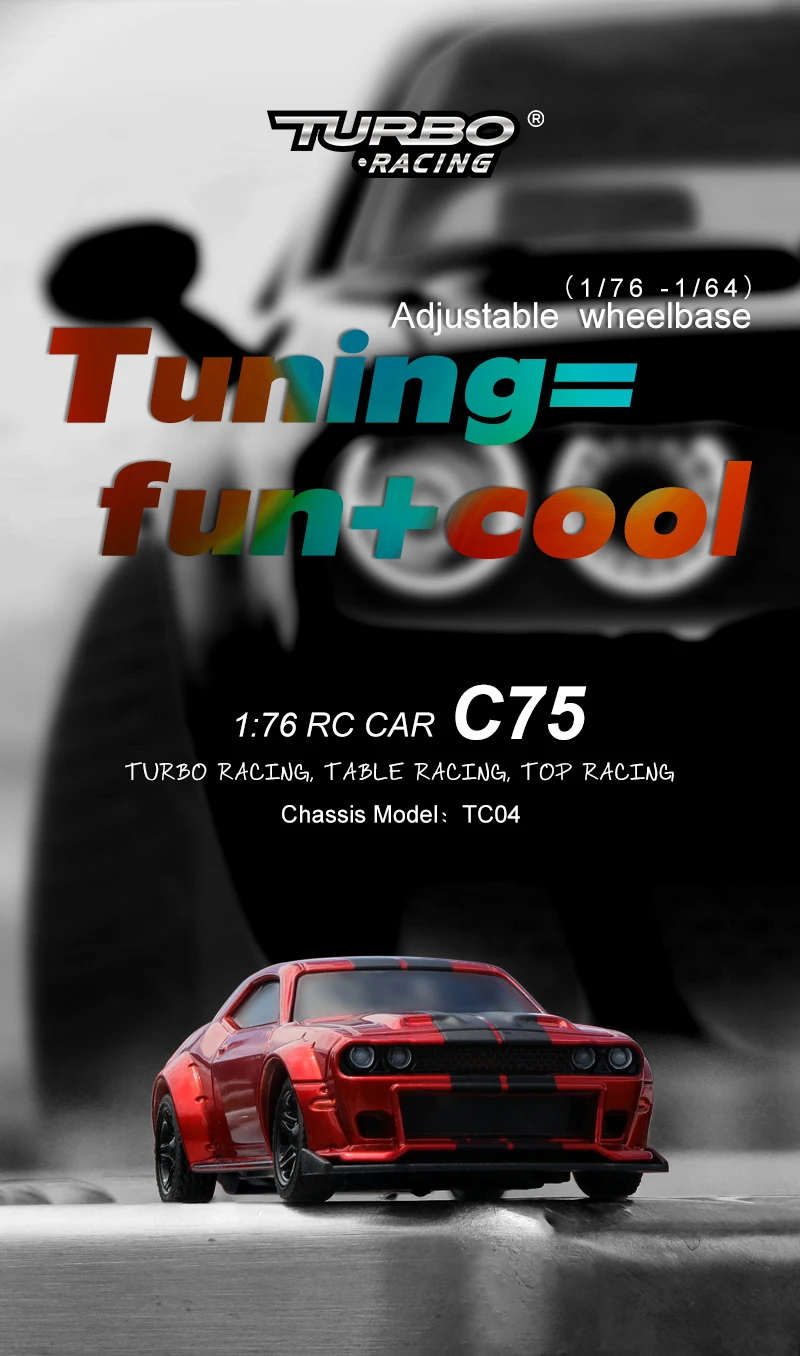 TURBO RACING C76 1/76 RTRホビーラジコンカー Venda Turbo Racing C76 RTR 1/76 2.4G RWD Mini Drift Carro RC