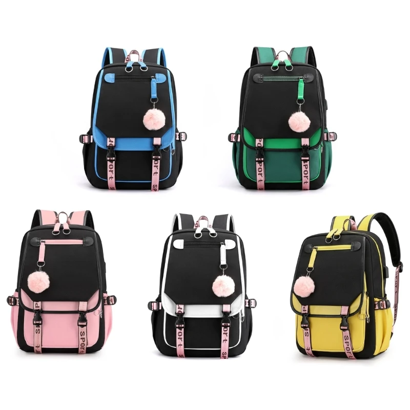 Women Large School Bag Ladies College Backpack USB Port Fashion Men Travel Bookbag Female Laptop Backpack Student Bag