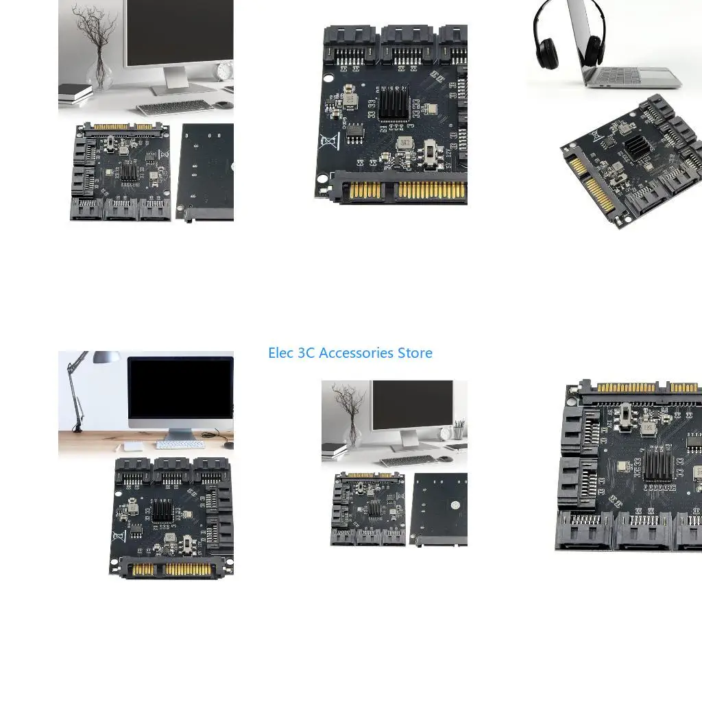 Y51A SATAs Port Multipliers Adapter Toolless Installation For 5 Devices Simultaneous Data Transfer PCBs Construction