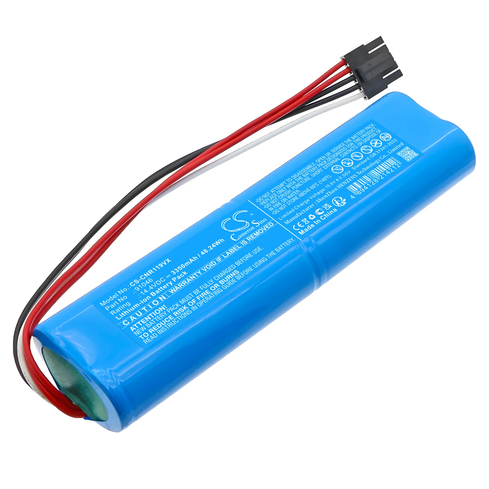 Replacement Battery for Cecotec Conga 11090,Conga 11090 Spin Revolution Home&Wash,Conga 11090 Spin  PN:91046 3350mAh / 48.24Wh