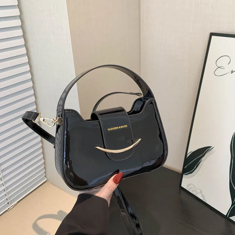 

2025 Glossy Mini Bag for Women Versatile Shoulder Purse, Fashion Top Handle Crossbody Chic Day-to-Night Clutch, Shiny Small Tote