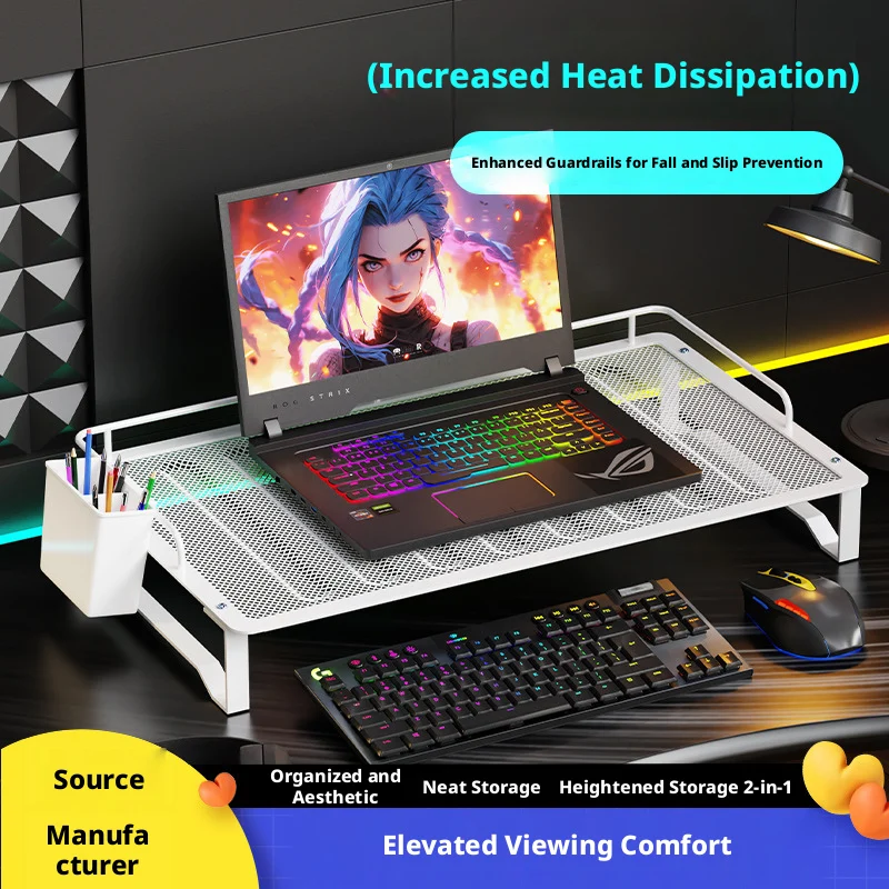 Laptop Stand Ergonomic Cooling Notebook Riser Base Holder for Gaming Laptop Heat Dissipation Removable Hollow Design