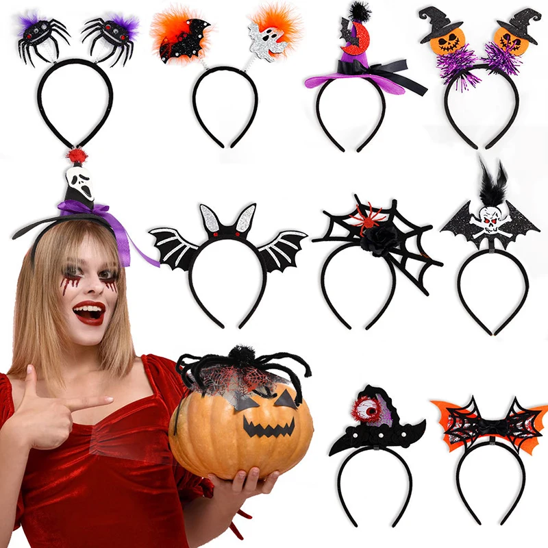 

Creative Halloween Adult Ghost Festival Party Decoration Supplies Funny Cartoon Spider Web Bat Children Hair Decoration Gifts