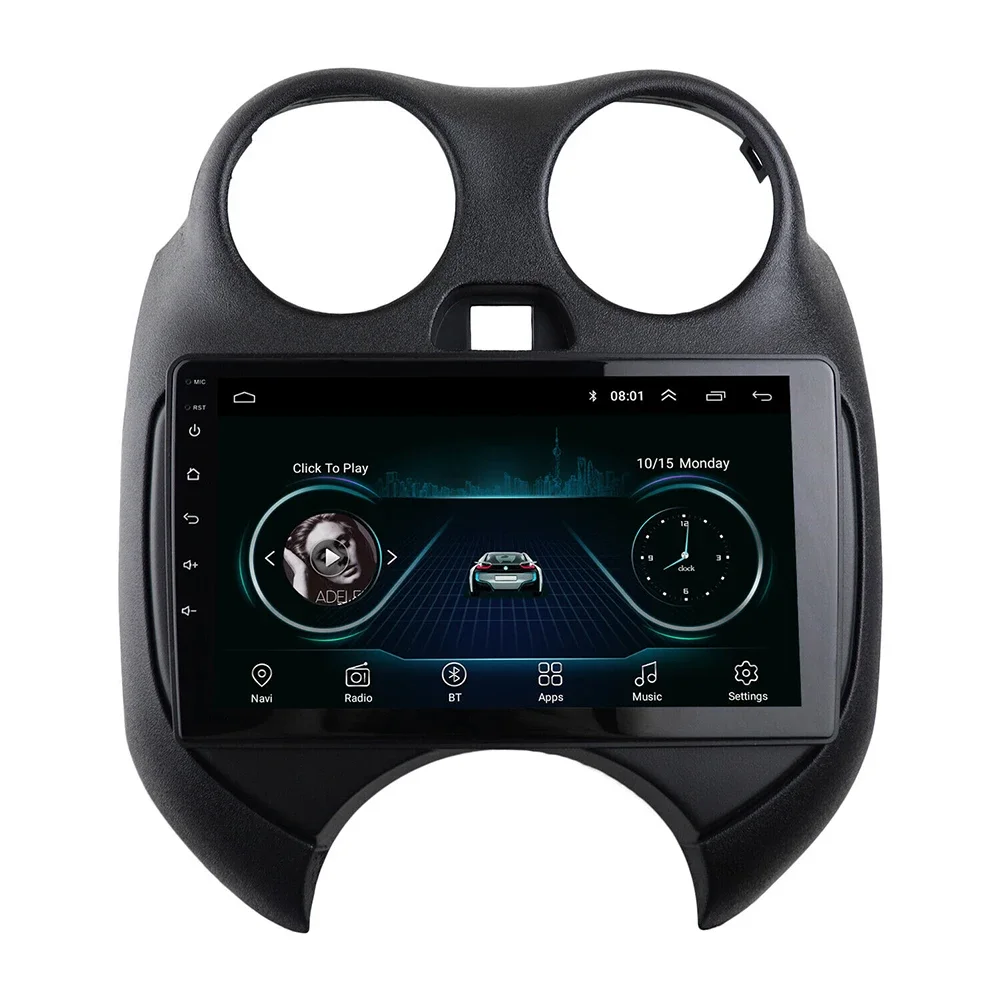 Car Dashboard Panel Frame Radio Fascia For Nissan Micra / March(K13) 2010-2013 ABS Black Auto Replacement Accessories