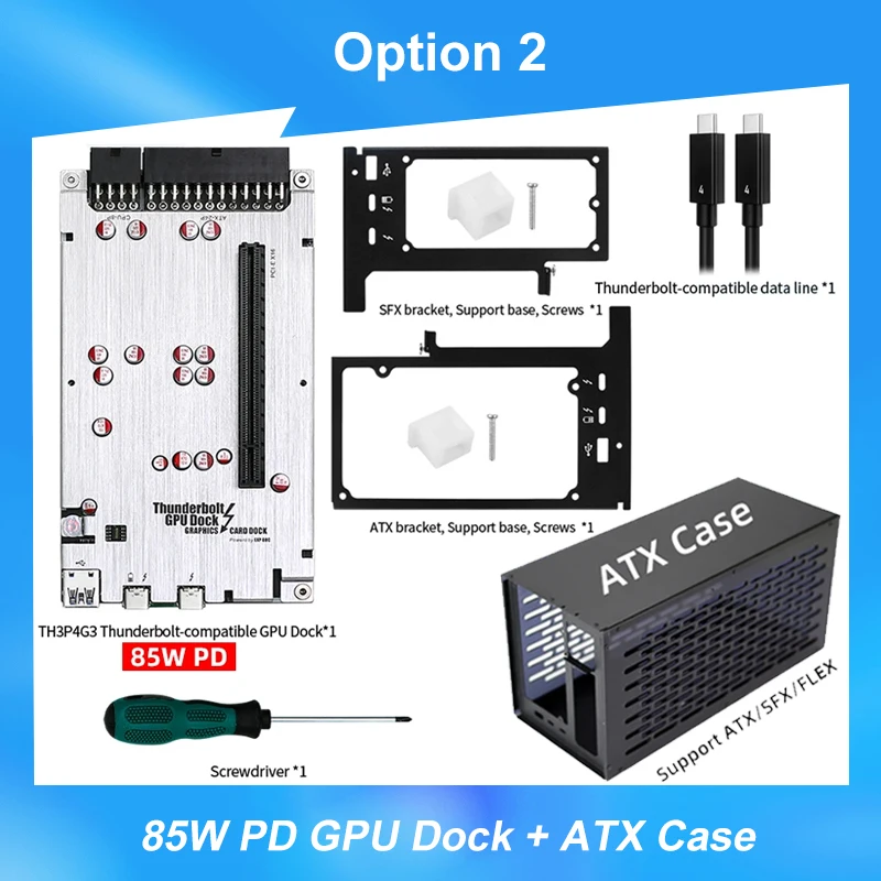 New! TH3P4G3 85W PD Thunderbolt-compatible GPU Dock Charging for Laptop Notebook to External Graphic Card 40Gbps for Macbook