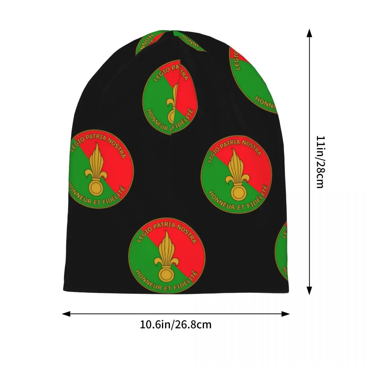 French Foreign Legion Insignia Warm Knitted Cap Hip Hop Bonnet Hat Autumn Winter Outdoor Beanies Hats for Unisex Adult