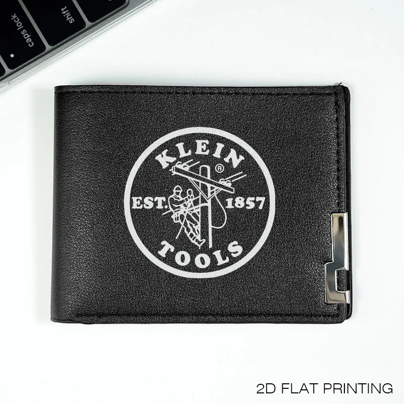 KLEIN TOOLS LOGO HEREN SLANKE PORTEFEUILLE PU-LEDER DUURZAAM LICHTGEWICHT BUSINESS STIJL DAG GEBRUIK PLAT DRUK ONTWERP