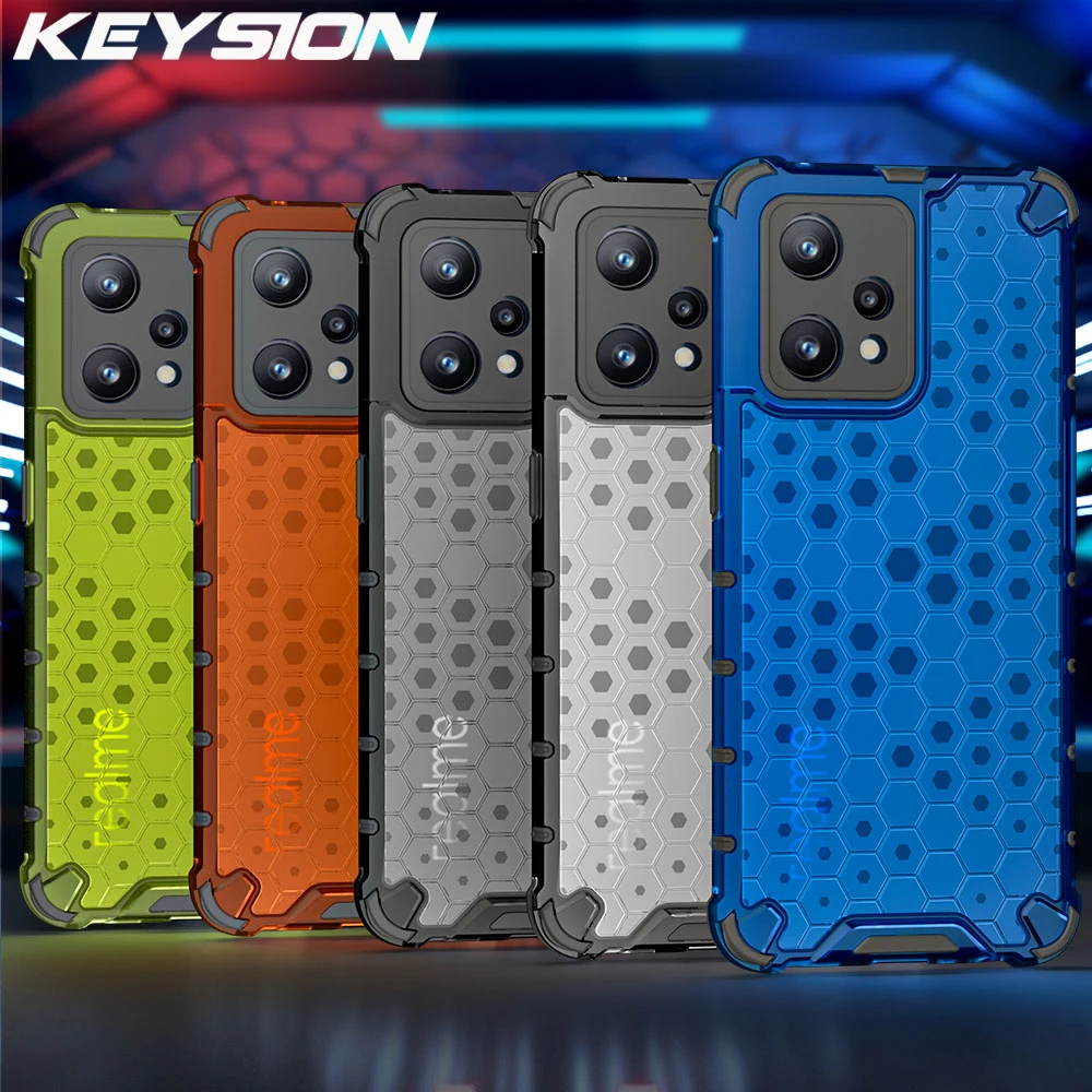 

KEYSION Shockproof Case for Realme GT NEO 3T Narzo 50 Pro 5G 50A Prime Honeycomb Phone Cover for Realme 9 Pro+ 5G C31 Q5 i Pro