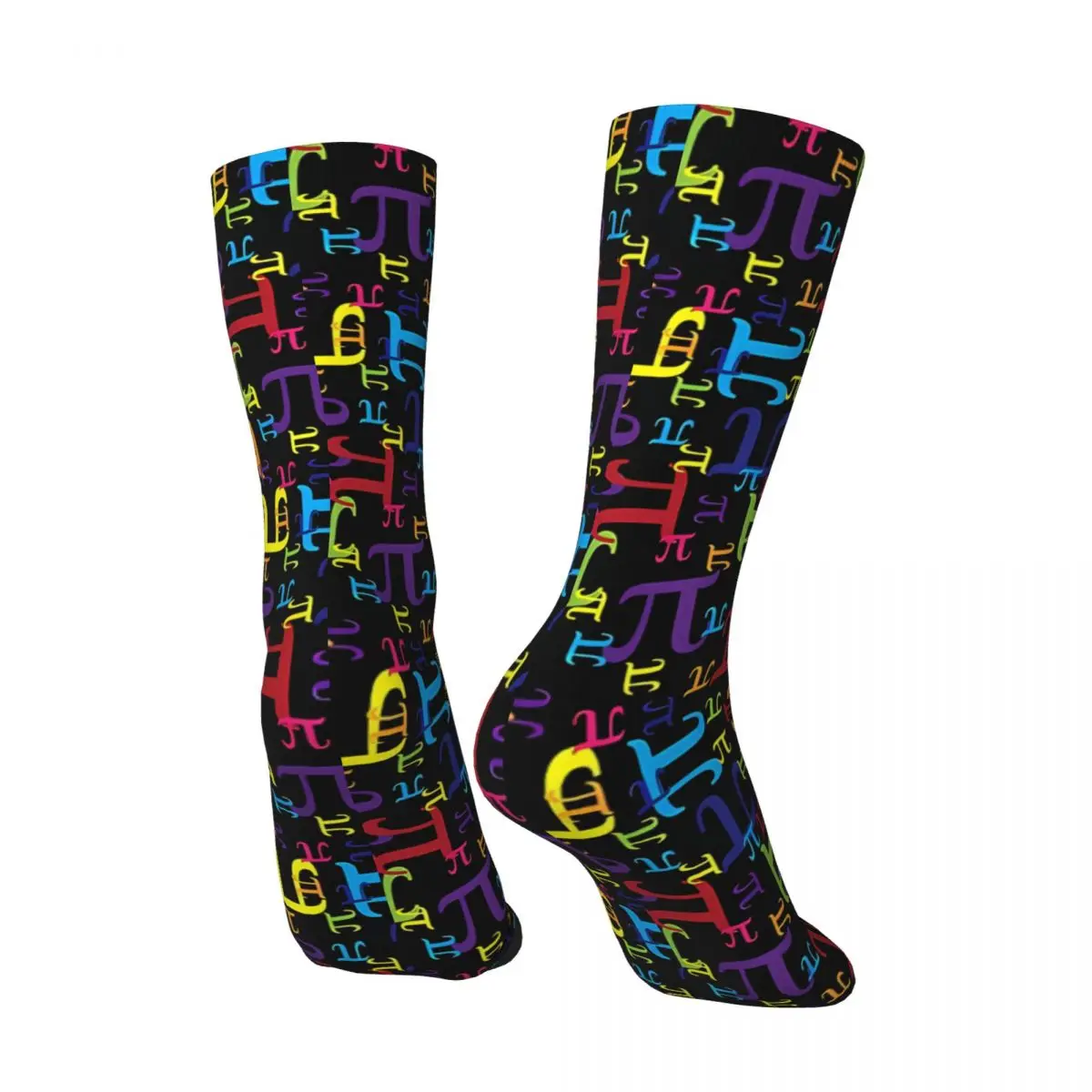 Piece Of Pi Happy Men\'s Socks Vintage Math Hip Hop Crazy Crew Sock Gift Pattern Printed