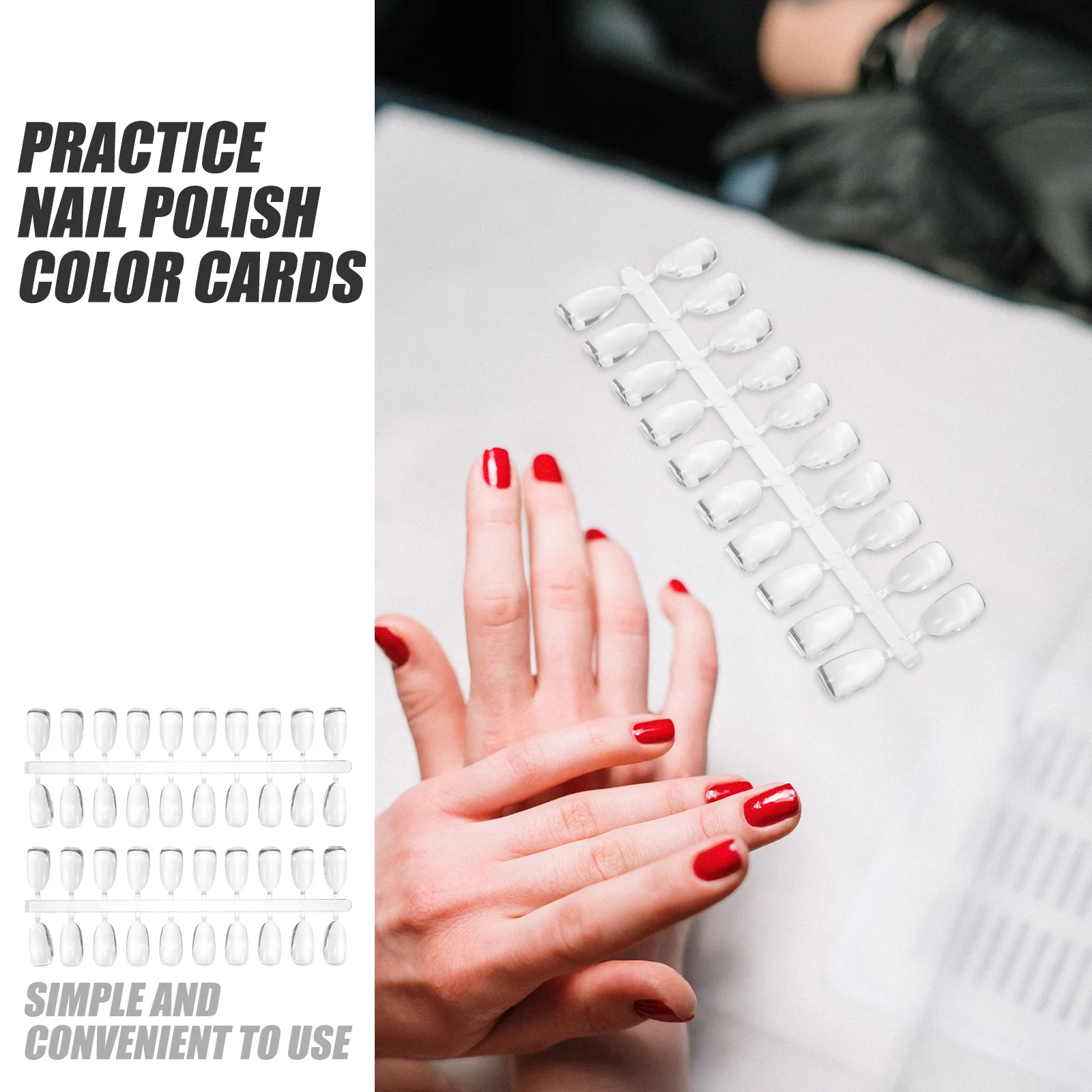 

200Pcs Manicure Color Display Boards Sturdy Lightweight Professional Home Use Nail Art Accessory Nail Color Boards