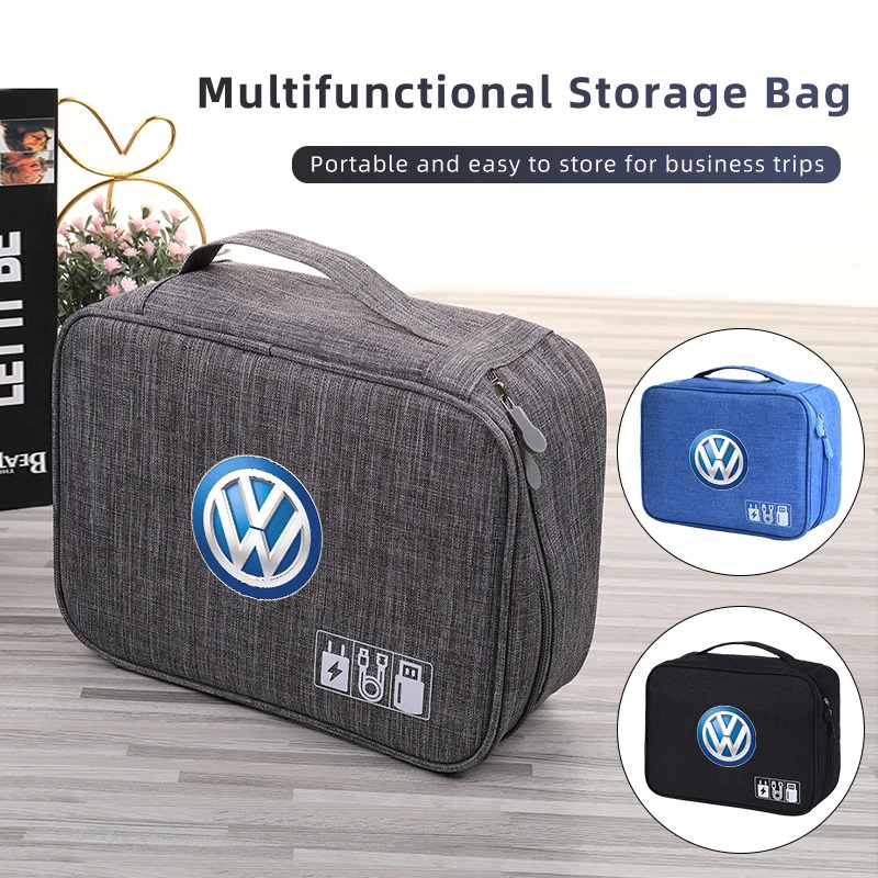 Car Storage Bag Waterproof Digital Protective Organiser Case For VW GTI Passat Polo Golf Scirocco Tiguan Jetta T-ROC Touareg Tou