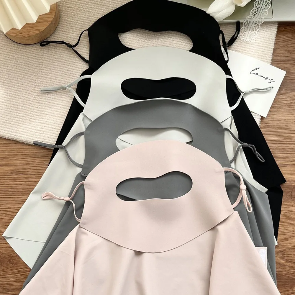 Sunshade Breathable Full-Face Sunscreen Veil Summer Anti UV Ice Silk Face Cover UPF 50+ Outdoor Neck Wrap Cover Climbing