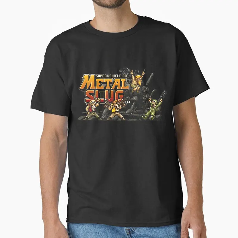 Metal Slug Game T Shirt 0731 Vintage Arcade Graphic Tee Retro Military Action Shooter printed Short Sleeve Casual Streetwear