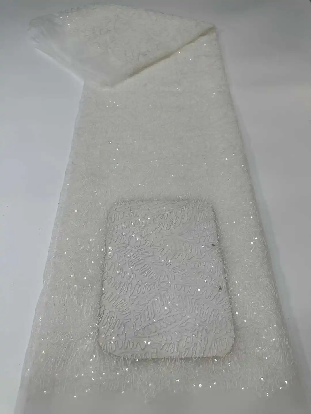 Kain Tulle Lace 2025 dengan Manik-manik Payet, Laris Manis, Baru, Afrika Nigeria Prancis untuk Gaun Pesta Pernikahan Mewah, Jahitan Pengantin