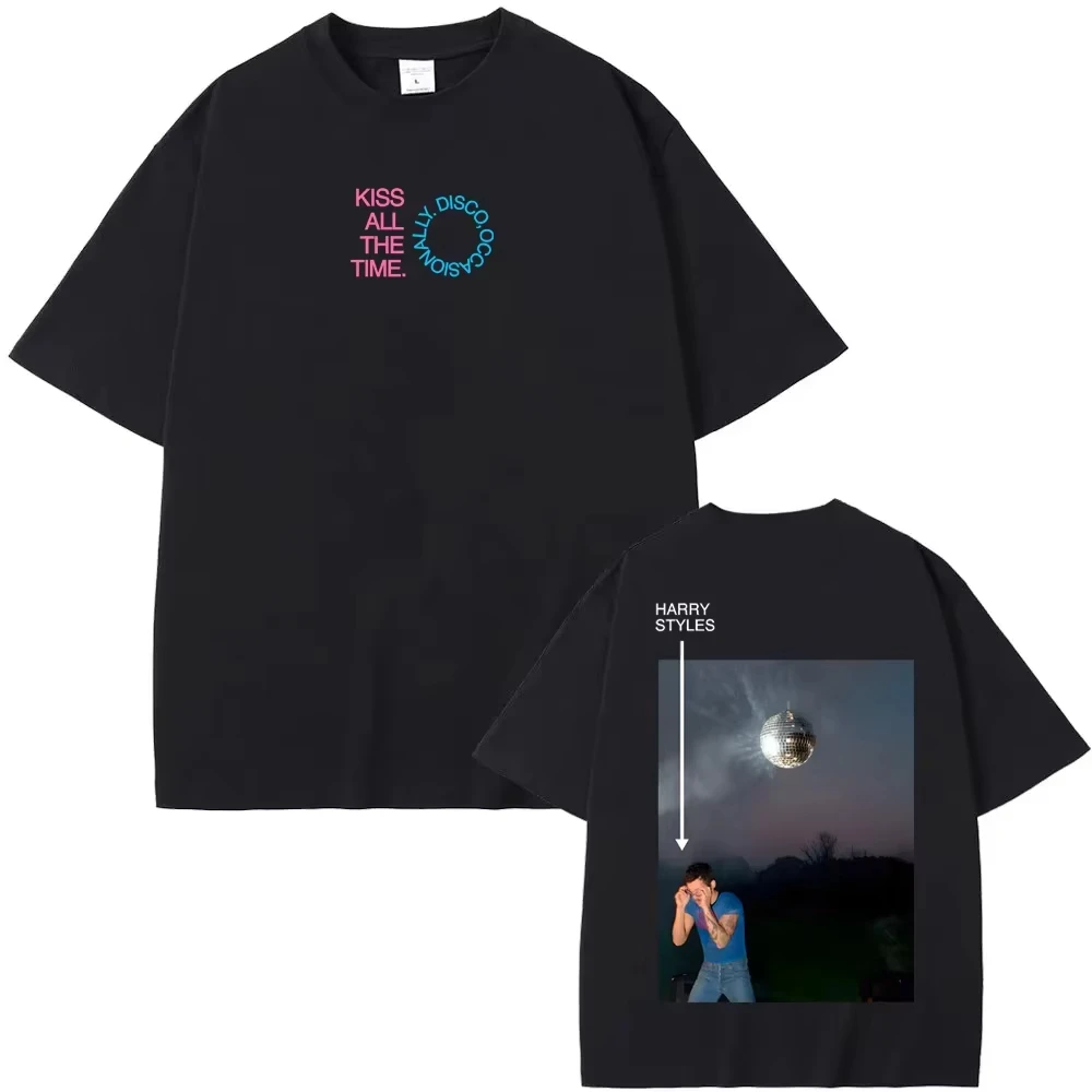 T-shirt unisexe en coton de haute qualité, inspiré de l'album Kiss All the Time Disco Occasionally de Harry Styles 2026. Cadeau tendance pour les fans. Style décontracté et branché.