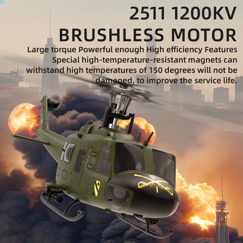 Eachine E190 PRO UH-1 6-Channel RC Helicopter Brushless Motor GPS