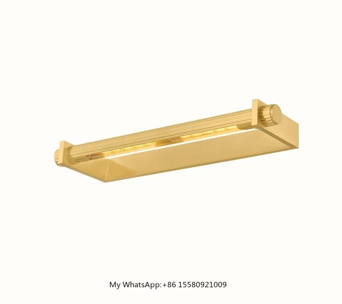 Luxury-Style Steel Golden Vanity Mirror /LED Bathroom Mirror Cabinet / Waterproof Makeup/ Hotel Wall Lamp