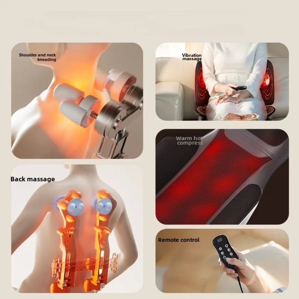 Full Body Massage Seat Cushion with Heat Vibration Warmer Back Massager for Chair Pad Kneading