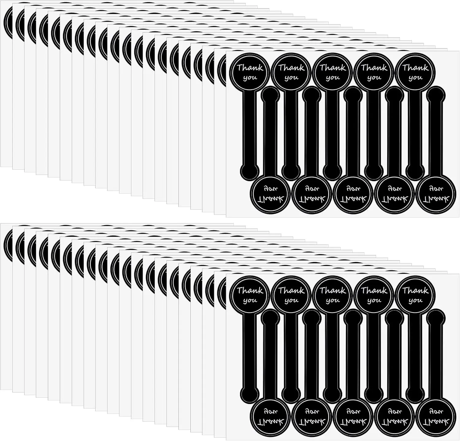 200 قطعة/الحزمة أسود شكرًا لك ملصق ختم طويل لتغليف الخبز DIY ملصقات ختم الهدايا 3X10CM #1