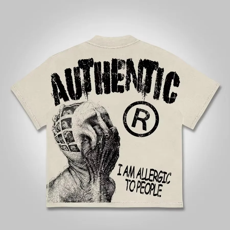 Summer 2026 Best-selling Anti-Social Joke Humorous Theme Outdoor Leisure Trendy Fashion Men's Short-Sleeved T-Shirt Y2K