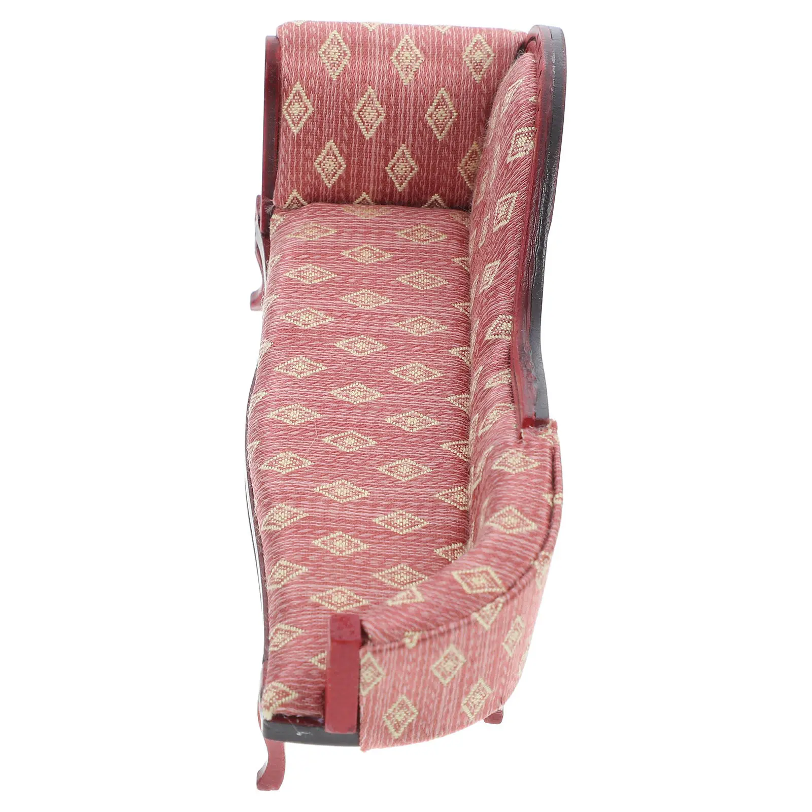

1:12 Scale Miniature Chaise Lounge Vintage Floral Upholstered Couch Mini Furniture Accessory for Dollhouse Interior
