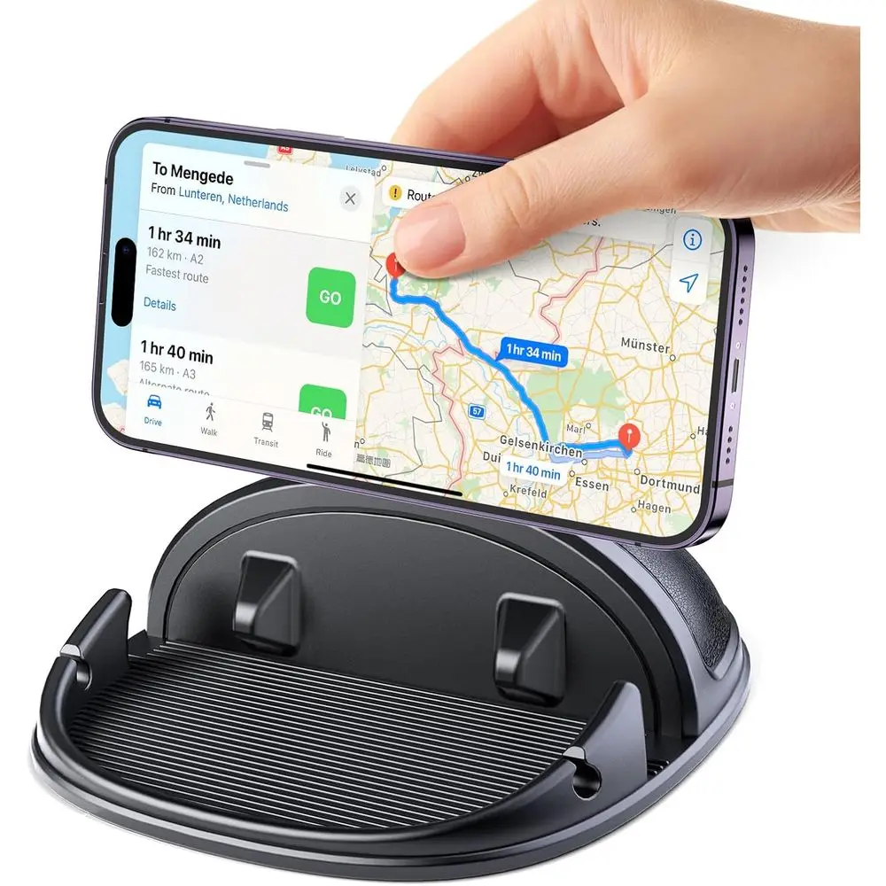 Anti-Slip Silicone Pad Dashboard Car Phone Holder Hands Free Navigation Stand Compatible With iPhone Samsung Android Smartphones GPS Devices