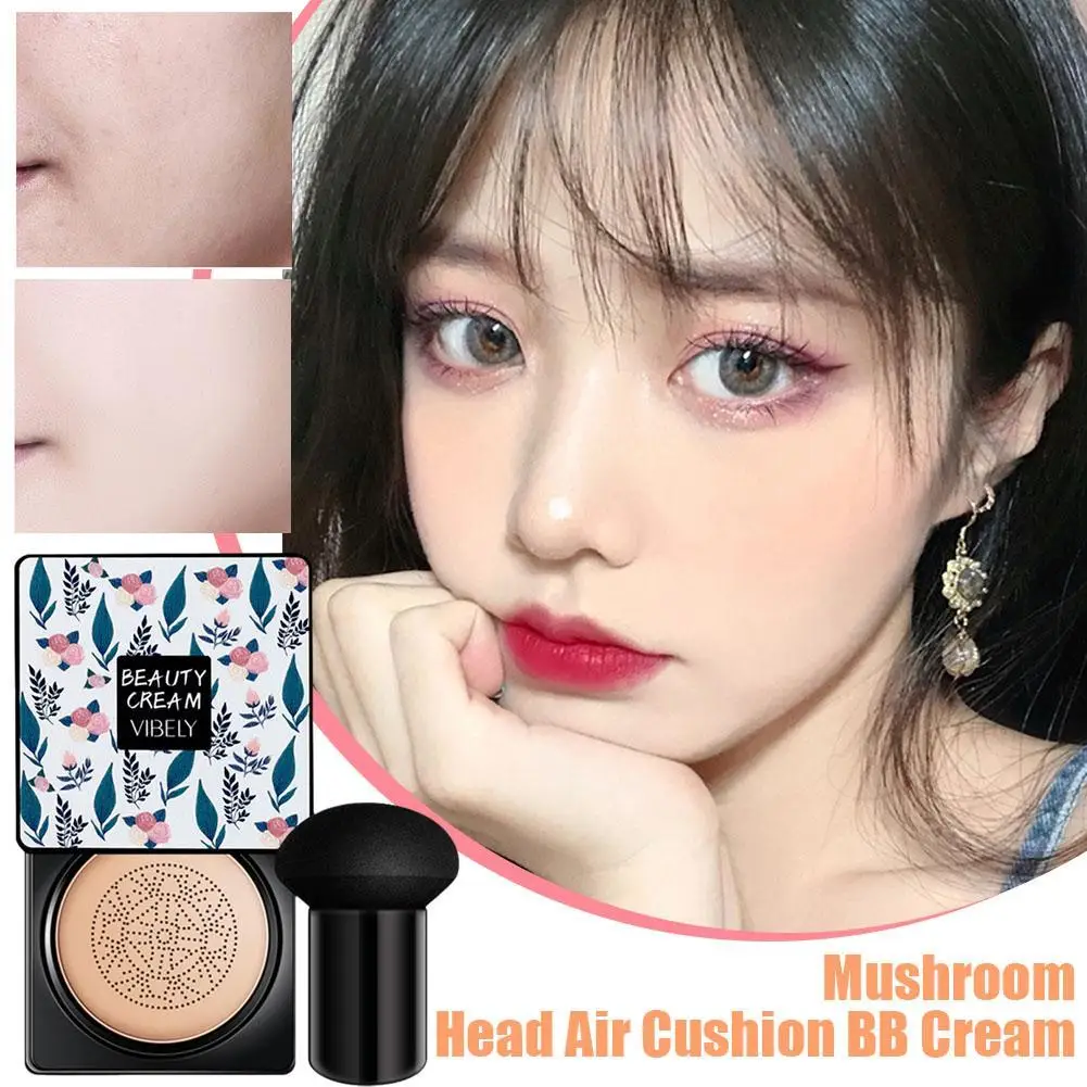 Mushroom Head Air Cushion CC Cream Foundation Concealer Whitening Cream BB Base Cosmetics Face Moisturizing Oil-control Mak K4E4