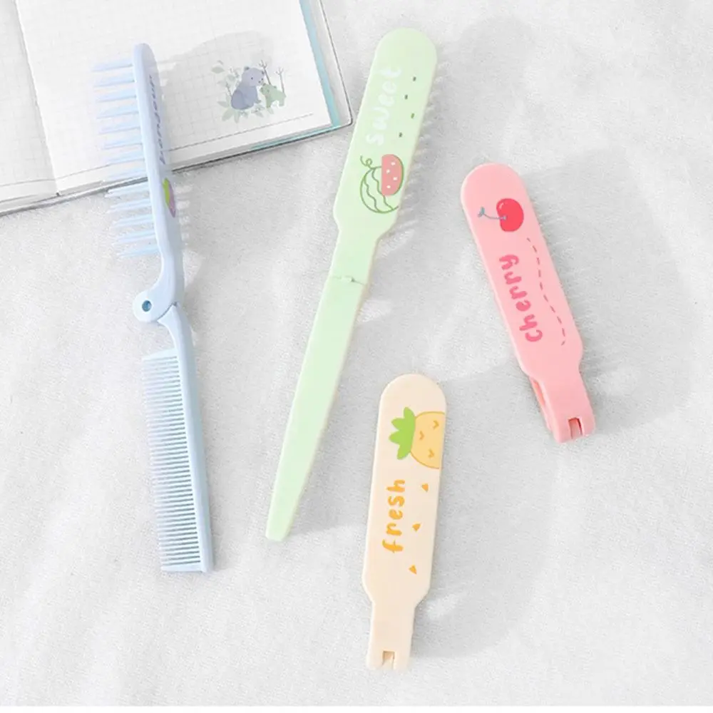 Baby Hair Care Brush Cute Cartoon Folding Hair Comb Mini Anti-Static Fine-toothed Comb Hairdressing Portable Bangs Combs Girls