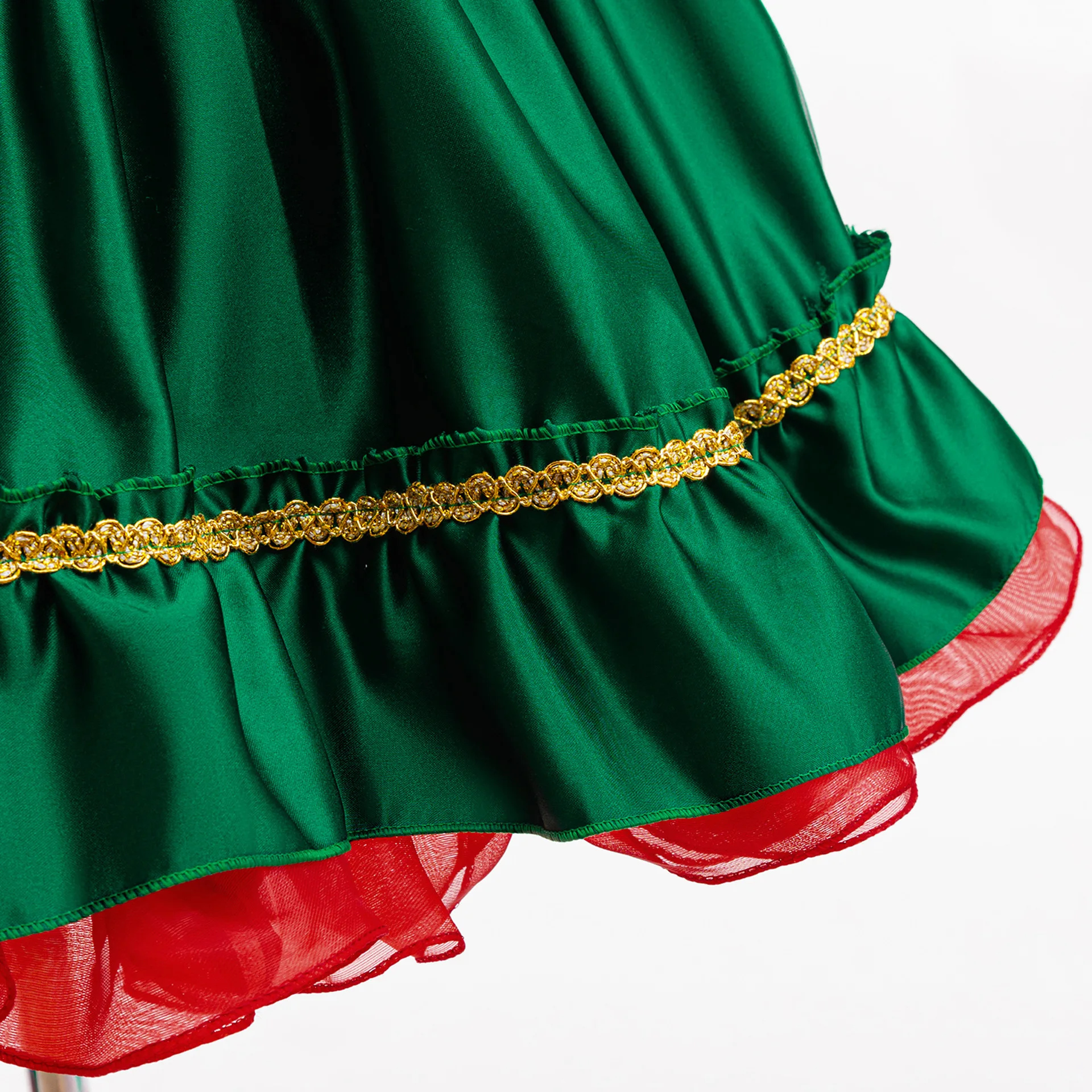 Vestido elegante de Navidad para niños, vestido de princesa con lazo de satén verde para niñas, elfos de Navidad, fiesta de cumpleaños, traje de Papá Noel