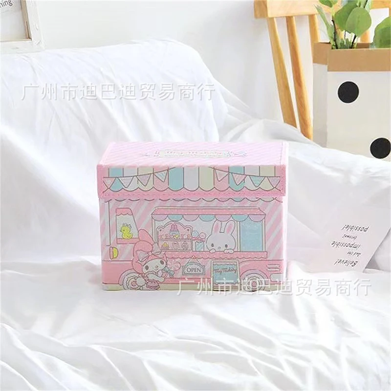 Cute Cartoon Anime Storage Box My Melody Cinnamoroll Kuromi Hello Kitty Box Foldable Clothes Socks Organizer Sundries Basket