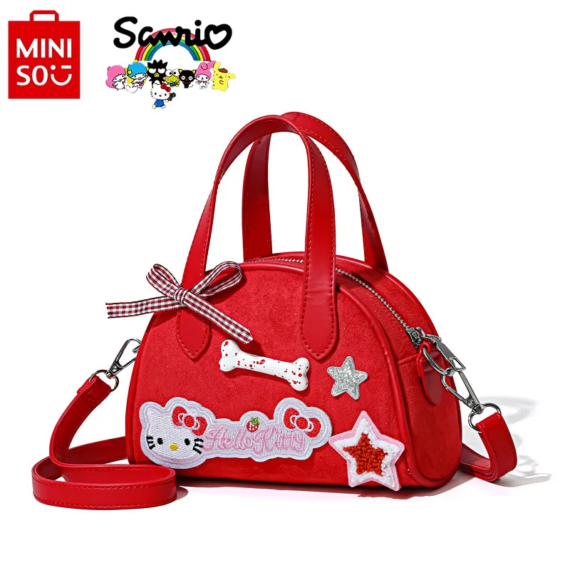 

MINISO New Women's Handbag Fashion High Quality Girls' Multi Functional Storage Bag Cartoon Red Large Capacity Girls' Phone Bag