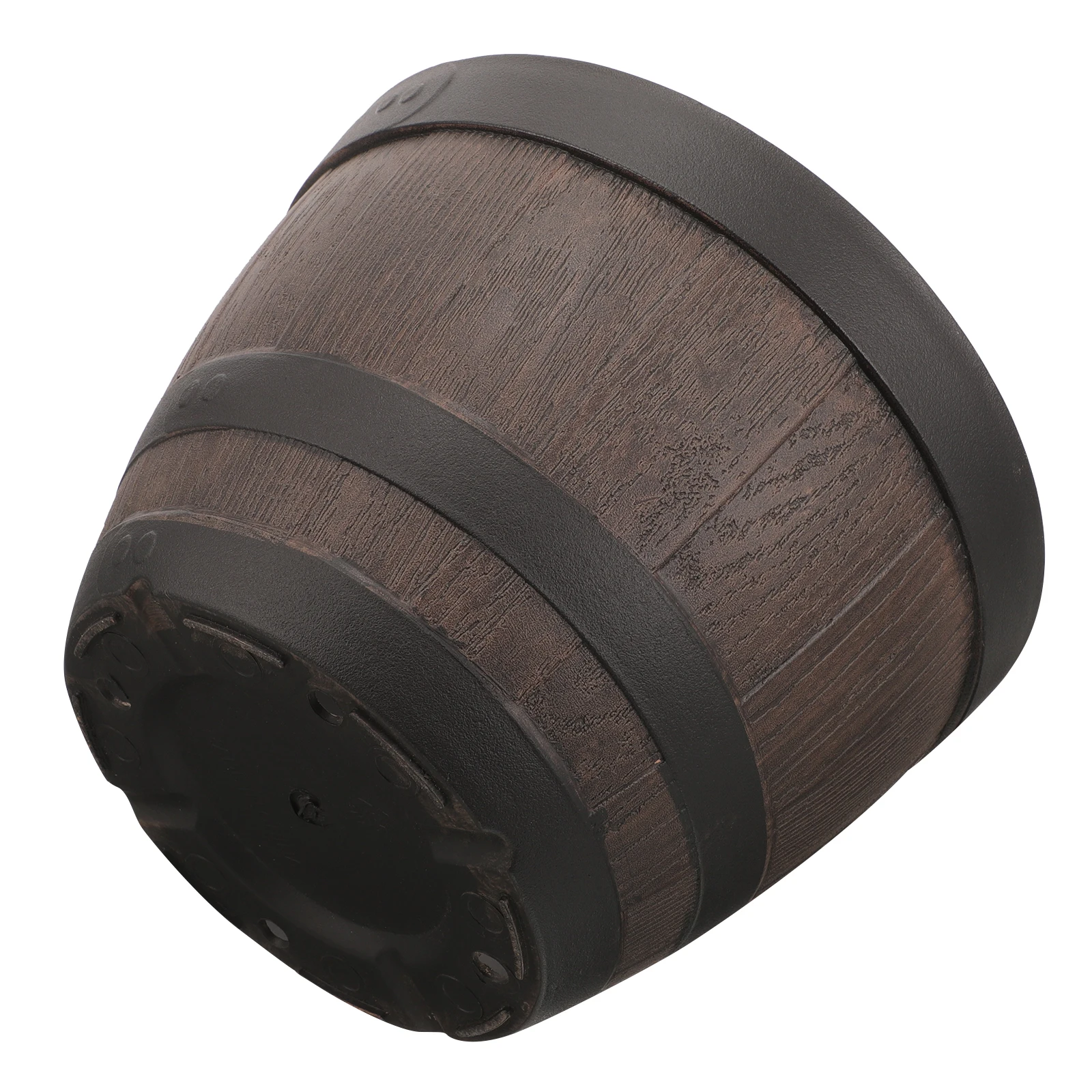 

Barrel Planter Large Whiskey Barrel Style Plant Pot for Garden Balcony Flower Vegetable Growing Container Durable Plastic