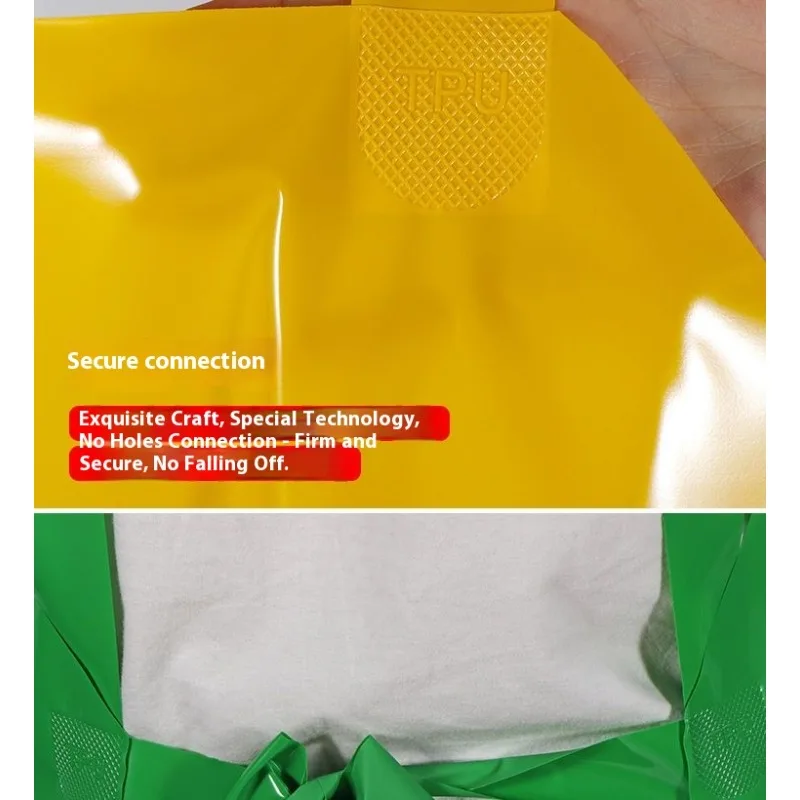Grembiule impermeabile in TPU con maniche resistenti all'olio, bavaglino da macellaio, collo regolabile, durevole, morbido, da cucina, abbigliamento protettivo unisex